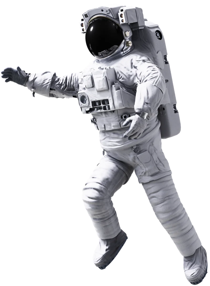 Astronaut reaching out a hand representing startup support and guidance